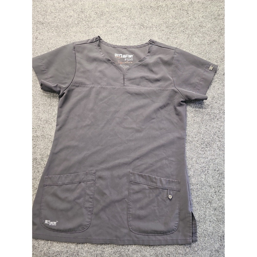 Grey's Anatomy by Barco Women's Small Shirt Gray Solid Scrub